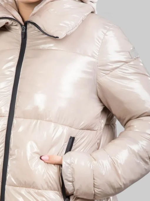 Discount CANADIAN CLASSICS GIUBBETTO AMHERST IN TESSUTO RICICLATO EFFETTO GLOSSY Beige