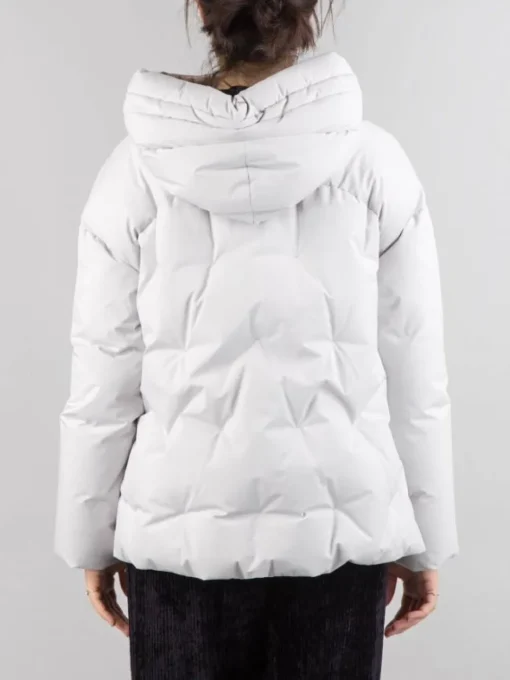 New HERNO GIUBBETTO LAMINAR CON CAPPUCCIO Bianco