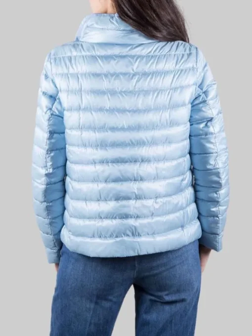 Clearance HERNO GIUBBETTO REVERSIBILE IN NYLON E CARAMELLO ULTRALEGGERO Celeste