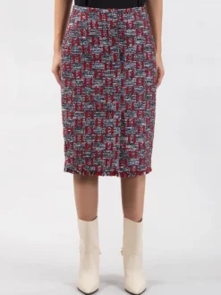 New KARL LAGERFELD GONNA LONGUETTE A TUBINO IN BOUCLÉ Multicolor