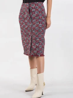 New KARL LAGERFELD GONNA LONGUETTE A TUBINO IN BOUCLÉ Multicolor