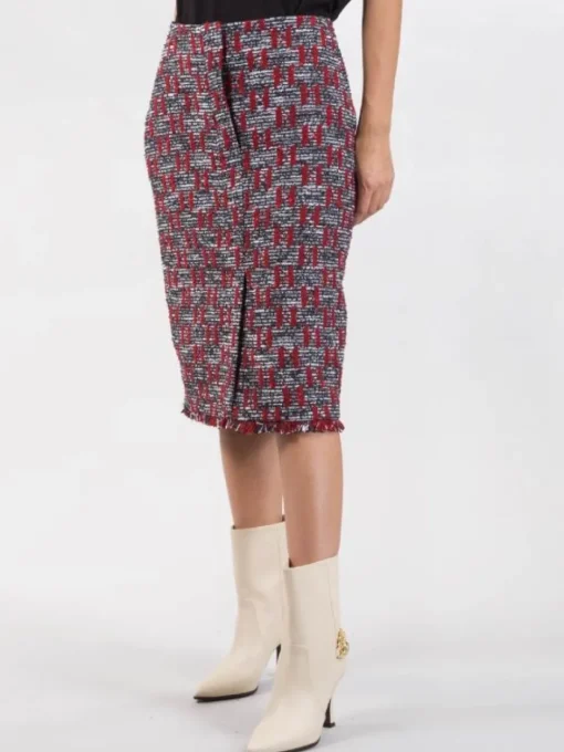 New KARL LAGERFELD GONNA LONGUETTE A TUBINO IN BOUCLÉ Multicolor