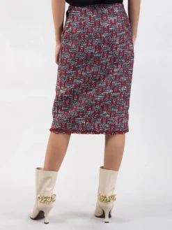 New KARL LAGERFELD GONNA LONGUETTE A TUBINO IN BOUCLÉ Multicolor