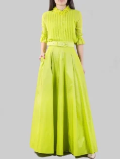 New CARLA RUIZ GONNA LUNGA CON CINTURA IN VITA Lime