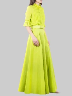 New CARLA RUIZ GONNA LUNGA CON CINTURA IN VITA Lime