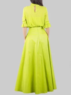 New CARLA RUIZ GONNA LUNGA CON CINTURA IN VITA Lime