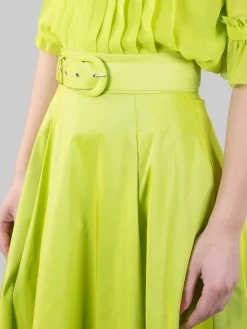 New CARLA RUIZ GONNA LUNGA CON CINTURA IN VITA Lime