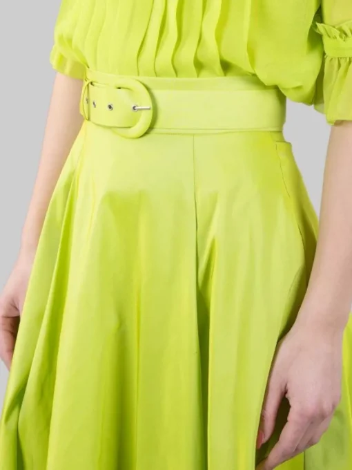 New CARLA RUIZ GONNA LUNGA CON CINTURA IN VITA Lime