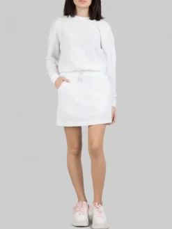 New COLMAR ORIGINALS GONNA MINI BIANCA IN TESSUTO ELASTICIZZATO JACQUARD CON COULISSE IN VITA Bianco
