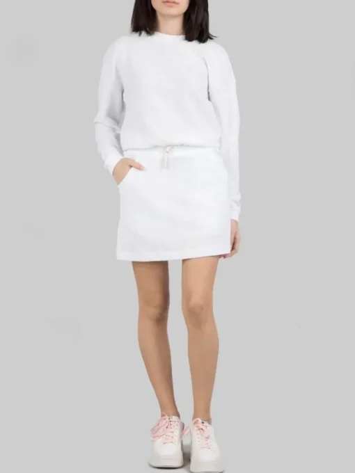 New COLMAR ORIGINALS GONNA MINI BIANCA IN TESSUTO ELASTICIZZATO JACQUARD CON COULISSE IN VITA Bianco
