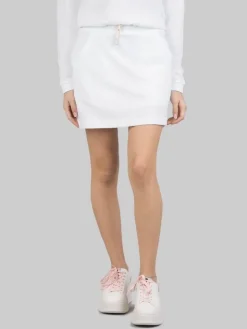 New COLMAR ORIGINALS GONNA MINI BIANCA IN TESSUTO ELASTICIZZATO JACQUARD CON COULISSE IN VITA Bianco