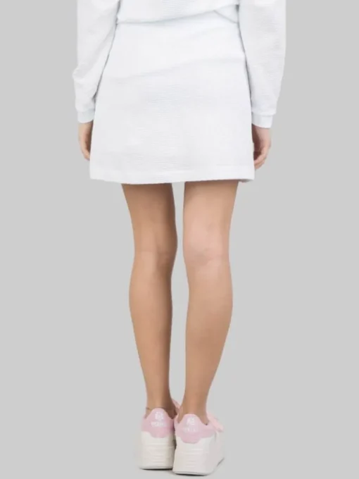 New COLMAR ORIGINALS GONNA MINI BIANCA IN TESSUTO ELASTICIZZATO JACQUARD CON COULISSE IN VITA Bianco