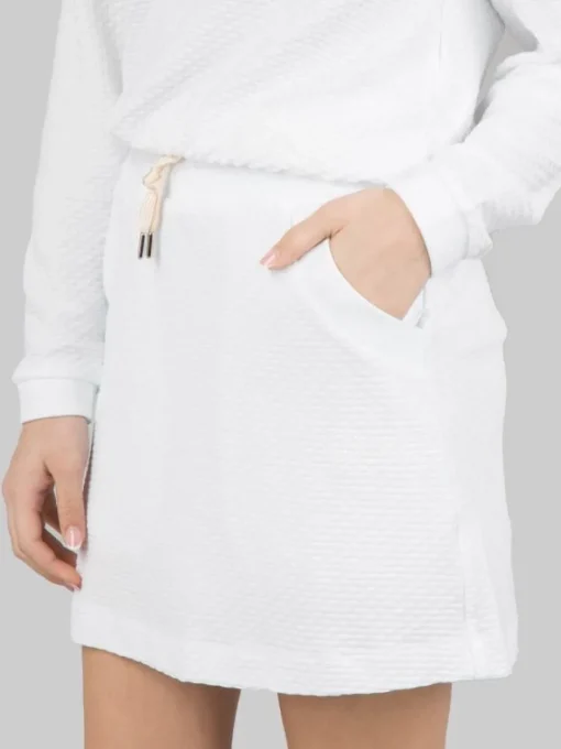New COLMAR ORIGINALS GONNA MINI BIANCA IN TESSUTO ELASTICIZZATO JACQUARD CON COULISSE IN VITA Bianco