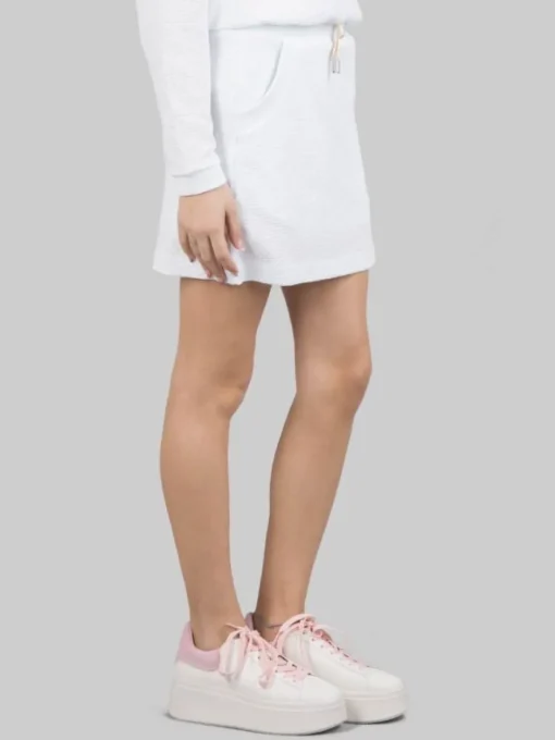 New COLMAR ORIGINALS GONNA MINI BIANCA IN TESSUTO ELASTICIZZATO JACQUARD CON COULISSE IN VITA Bianco