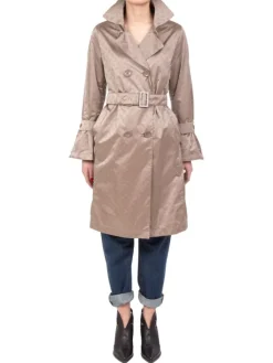 Sale HERNO IMPERMEABILE DOPPIOPETTO IN TESSUTO LOGATO CON CINTURA TORTORA Beige