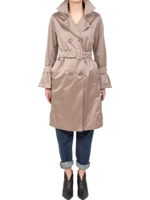 Sale HERNO IMPERMEABILE DOPPIOPETTO IN TESSUTO LOGATO CON CINTURA TORTORA Beige
