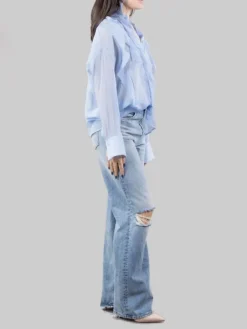 Sale DONDUP FRANCINE IN DENIM LAVATO CON ROTTURE ANTERIORI Jeans