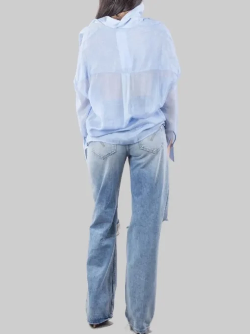 Sale DONDUP FRANCINE IN DENIM LAVATO CON ROTTURE ANTERIORI Jeans