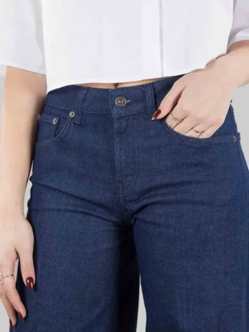 Hot DONDUP JEANS MARLEN IN COTONE ELASTICIZZATO WIDE LEG Blujeans