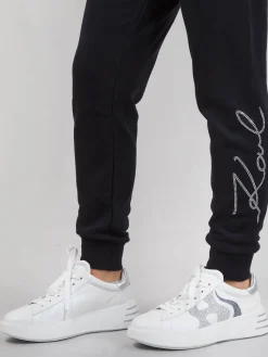 Online KARL LAGERFELD JOGGER IN COTONE CON LOGO KARL IN STRASS Nero