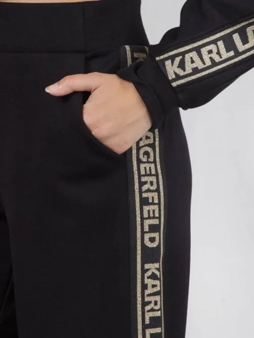 Best KARL LAGERFELD JOGGER IN COTONE CON NASTRO LOGATO Nero