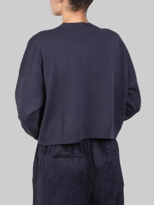 Hot PESERICO MAGLIA CORTA GIROCOLLO IN FILATI NATURALI CON PUNTI LUCE Blu