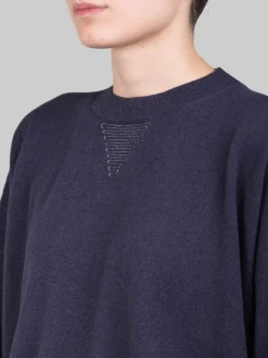Hot PESERICO MAGLIA CORTA GIROCOLLO IN FILATI NATURALI CON PUNTI LUCE Blu