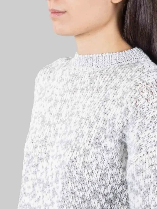 Discount PESERICO MAGLIA GIROCOLLO BIANCA E GRIGIA CON MICRO PAILLETTES RICAMATE Biancoegrigio