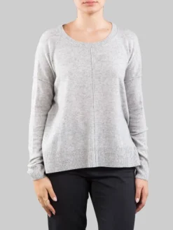 Best ABSOLUT CASHMERE MAGLIA CHIARO IN CASHMERE GIROCOLLO CON RIGA Grigio