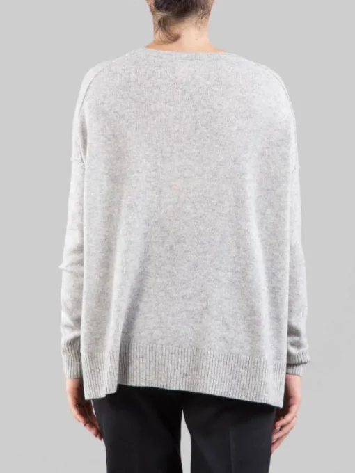 Best ABSOLUT CASHMERE MAGLIA CHIARO IN CASHMERE GIROCOLLO CON RIGA Grigio