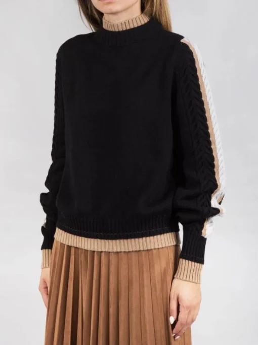 Clearance D.EXTERIOR MAGLIA IN MISTO CASHMERE E SETA Nero