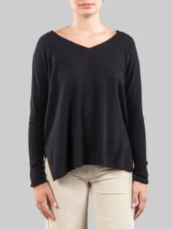 Online ABSOLUT CASHMERE MAGLIA NERA IN CASHMERE CON SCOLLATURA A "V" Nero