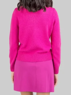 Sale MC2 SAINT BARTH MAGLIONE CON COLLO A LUPETTO FUCSIA CON GRAFICA "CORTINA" Fuxia
