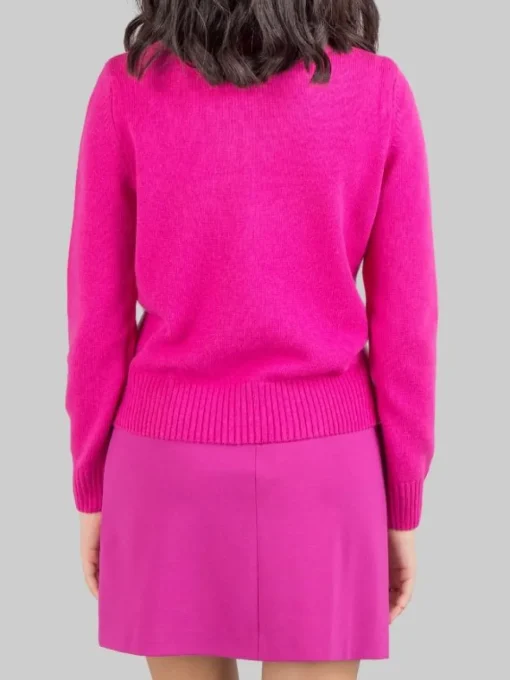 Sale MC2 SAINT BARTH MAGLIONE CON COLLO A LUPETTO FUCSIA CON GRAFICA "CORTINA" Fuxia