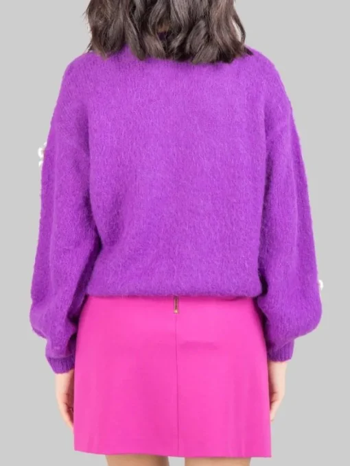Hot MC2 SAINT BARTH MAGLIONE A GIROCOLLO DANYA CON MARGHERITE Viola