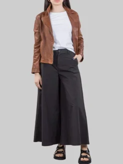 Outlet I LOVE MP MAXI PANTALONI ELLE IN COTONE ELASTICIZZATO CON GAMBE AMPIE Nero
