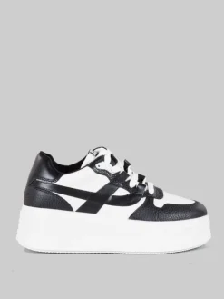 Clearance ASH MAXI SNEAKER MATCH IN PELLE BICOLORE BIANCA E NERA Nero