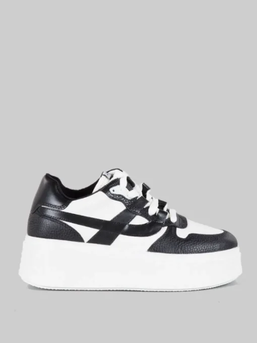 Clearance ASH MAXI SNEAKER MATCH IN PELLE BICOLORE BIANCA E NERA Nero