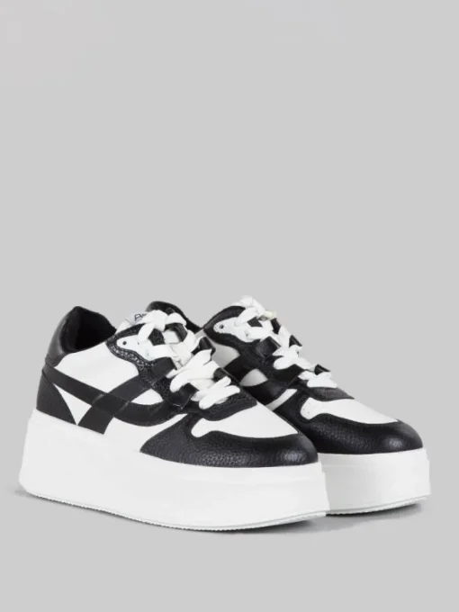 Clearance ASH MAXI SNEAKER MATCH IN PELLE BICOLORE BIANCA E NERA Nero