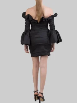 Online PHILOSOPHY DI LORENZO SERAFINI MINI ABITO DRAPPEGGIATO IN TAFFETÀ ELASTICIZZATA Nero