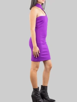 New HANITA MINI ABITO MONOSPALLA IRIS IN TESSUTO ELASTICIZZATO Viola