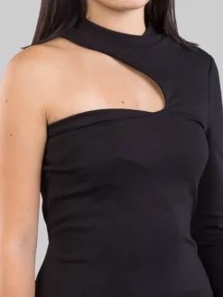 Hot PHO FIRENZE MINI ABITO E ORA A COLLO ALTO Nero