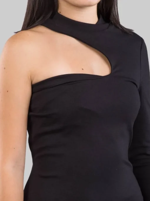 Hot PHO FIRENZE MINI ABITO E ORA A COLLO ALTO Nero