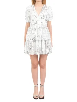 Sale ANIYE BY MINI ABITO PRISCILLA IN FULL PAILLETTES Bianco