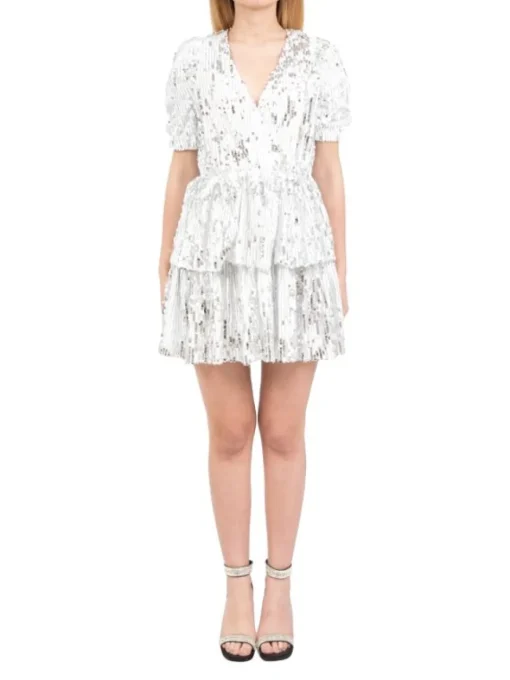 Sale ANIYE BY MINI ABITO PRISCILLA IN FULL PAILLETTES Bianco