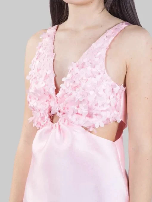 Online GINA GORGEOUS MINI ABITO CUT OUT CON PETALI DI FIORI IN TESSUTO Rosa