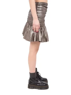 Outlet ANIYE BY MINI GONNA WILLA A VITA ALTA IN TESSUTO ELASTICIZZATO STAMPATO GLITTER Nero