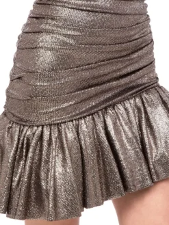 Outlet ANIYE BY MINI GONNA WILLA A VITA ALTA IN TESSUTO ELASTICIZZATO STAMPATO GLITTER Nero