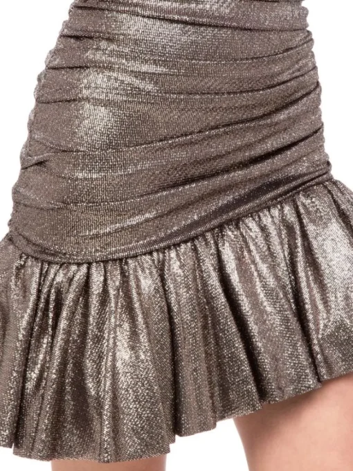 Outlet ANIYE BY MINI GONNA WILLA A VITA ALTA IN TESSUTO ELASTICIZZATO STAMPATO GLITTER Nero