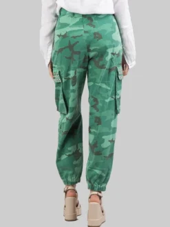 Fashion PINKO PANTALONI CARGO IN COTONE STAMPA MILITARE CON BORCHIE E STRASS Camouflage